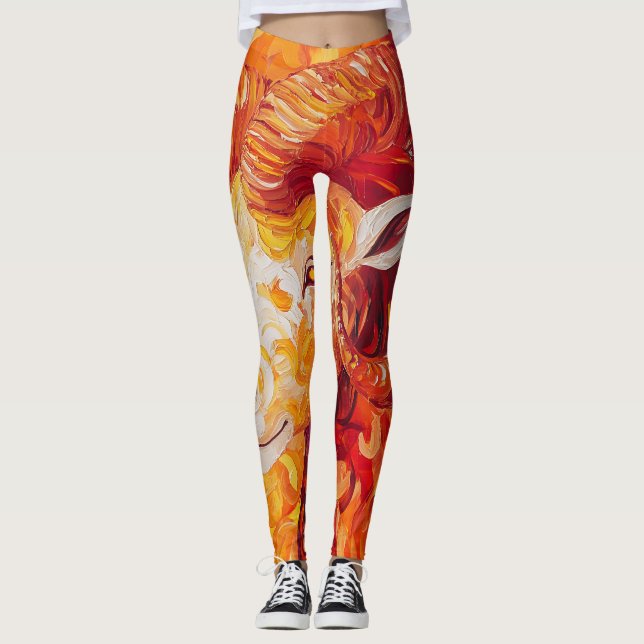 Fiery Solar Capricorn Spirit Leggings (Framsida)