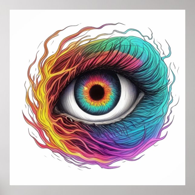 Fiery Spectrum Öga Poster (Framsidan)