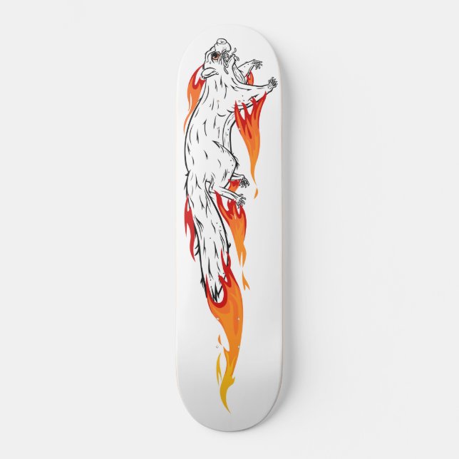 Fiery Speedy Squirrel Skateboard Deck (Framsida)