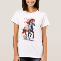 Fiery Spirit - Majestic Horse Watercolor T-Shirt