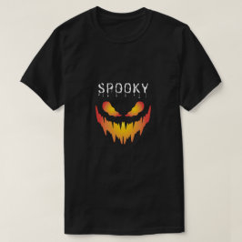 Fiery Spooky Face – Halloween Graphic Design T Shirt
