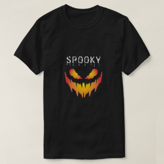 Fiery Spooky Face – Halloween Graphic Design T Shirt