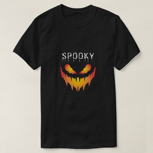 Fiery Spooky Face – Halloween Graphic Design T Shirt (Design framsida)