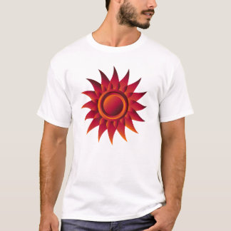 Fiery Sunburst Emblem – Red, Orange & Yellow Radia T Shirt