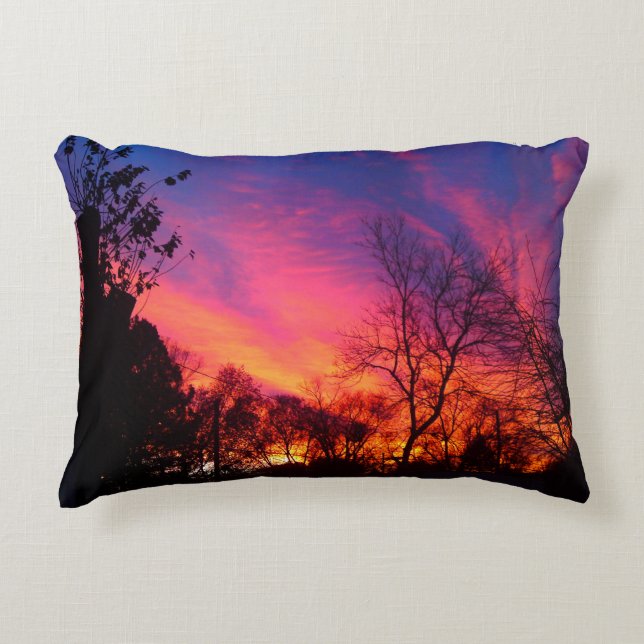 Fiery Sunset Pillow Prydnadskudde (Framsidan)