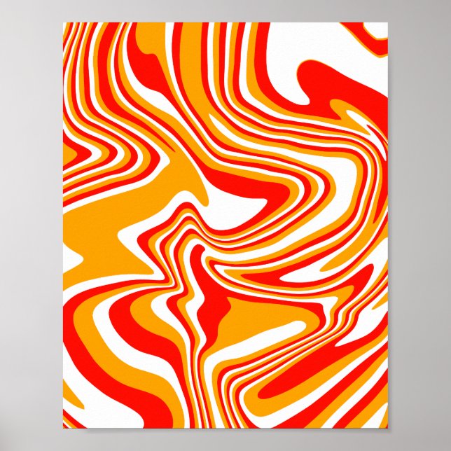Fiery Swirls - Bold and Energetic Abstrakt Art Poster (Framsidan)