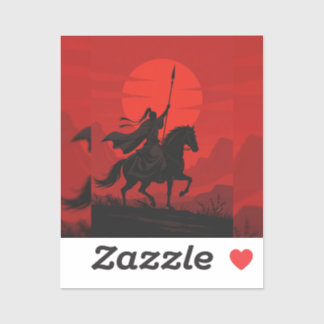 🔥 Fiery Sword Slash – Epic Anime Warrior in Actio Klistermärken