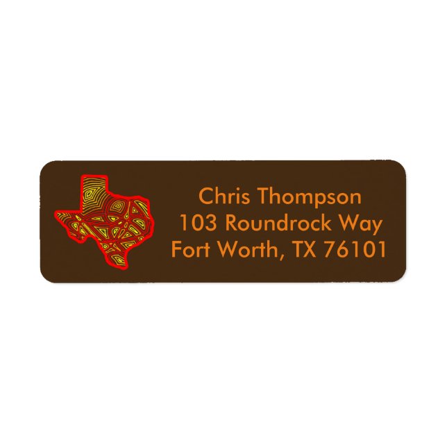Fiery Texas Returadress Etikett (Framsidan)