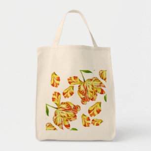 Fiery Tulips på ett Livsmedel Tote Tygkasse