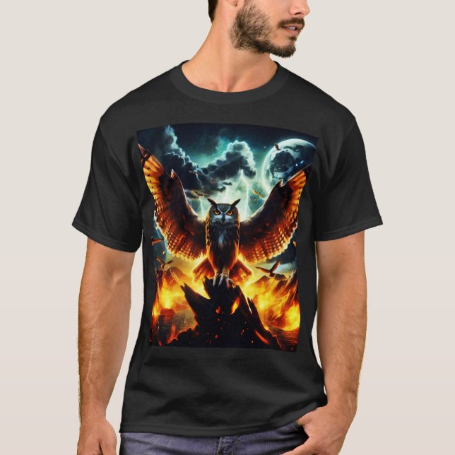 Fiery Uggla Moonrise T Shirt (Framsida)