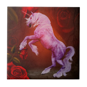 Fiery Unicorn Hors and Ro Animal Kakelplatta