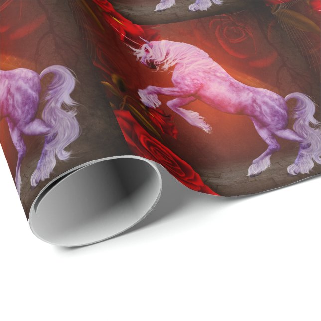 Fiery Unicorn Hors and Ro Animal Presentpapper (Rullad Hörn)