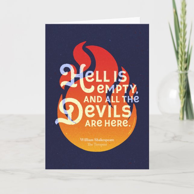 Fiery William Shakespeare helvetet är tomt Kort (Framsida)