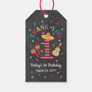 Fiesta 1:a födelsedag presentetikett
