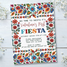 Fiesta 1st Birthday Folk Art Blommigt Inbjudningar