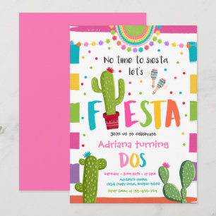 Fiesta 2:a födelsedag Party mexikanska aktus Party Inbjudningar