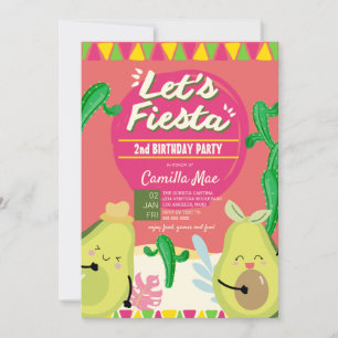 Fiesta 2:a födelsedagen inbjudningar
