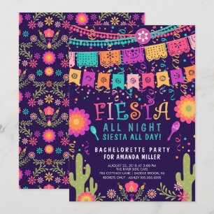 Fiesta All Nght Bachelorette Party bjudan Inbjudningar