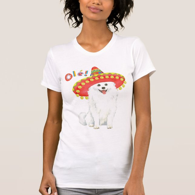 Fiesta American Eskimo Hund Tee Shirt (Framsida)