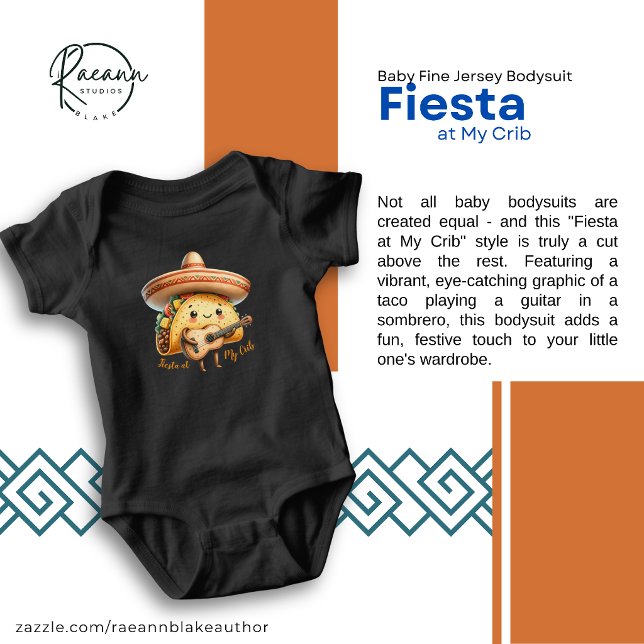 Fiesta at My Crib Baby Fine Jersey Bodysuit T Shirt (Skapare uppladdad)