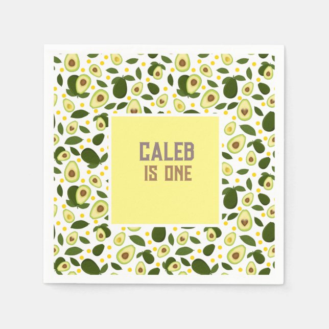 Fiesta Avocado Heliga Guacamole 1:a födelsedagen P Pappersservett (Framsidan)