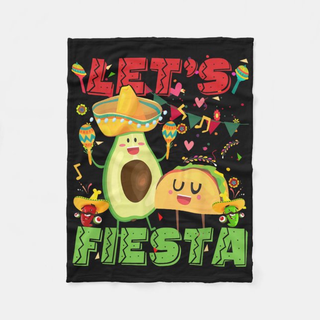 Fiesta Avocado och Tacos cinco de Mayo Mexiica Fleecefilt (Framsidan)