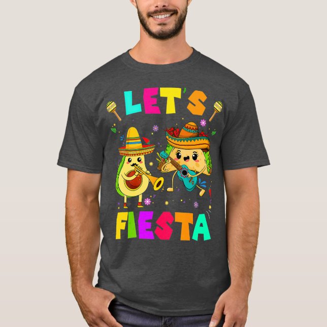 Fiesta Avocado och Tacos cinco de Mayo T Shirt (Framsida)