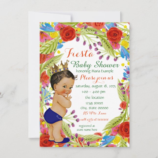 Fiesta Baby Boy Bebis Shower Inbjudningar (Framsida)