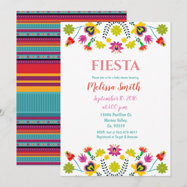 Fiesta Baby Fiesta Baby Shower-inbjudan Inbjudningar (Fram/baksida)