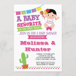 Fiesta Baby Shower, Baby Senorita Inbjudan