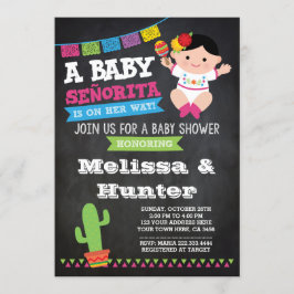 Fiesta Baby Shower, Chalkboard Inbjudan