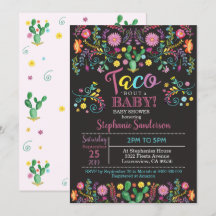 Fiesta Baby Shower-inbjudan Taco om en Baby