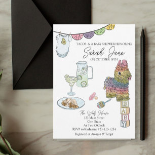 Fiesta Baby Shower Inbjudningar