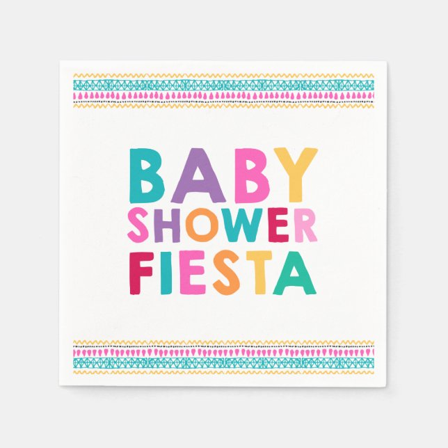 Fiesta Baby Shower Napkin Mexican Baby Shower Pappersservett (Framsidan)