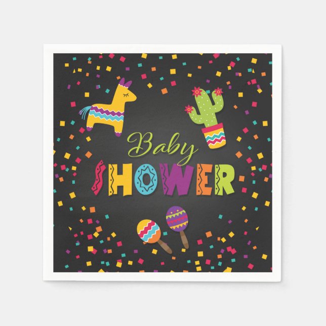 Fiesta Baby Shower Napkin Pappersservett (Framsidan)