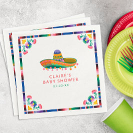 Fiesta Baby Shower Napkins - Blommigt Sombrero Tac Pappersservett