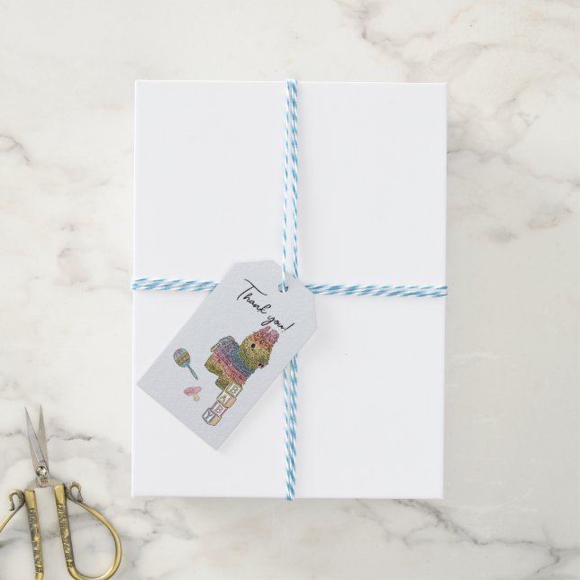 Fiesta Baby Shower Presentetikett (With Twine)