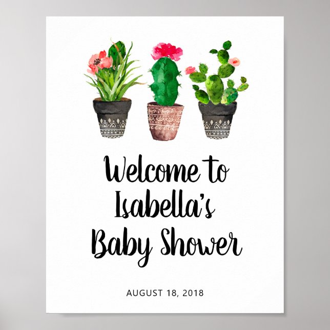 Fiesta Baby Shower Sign, Baby Fiesta Dekorationer (Framsidan)