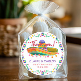 Fiesta Baby Shower-Tack-fästmärke - Whimsical S Runt Klistermärke