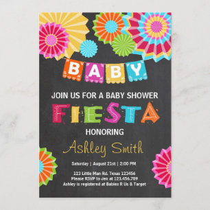 Fiesta Babyduschinbjudan Mexikanska babyduschen Inbjudningar