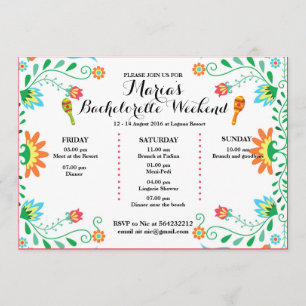 Fiesta Bachelorette Party Itinerary Investigation Inbjudningar