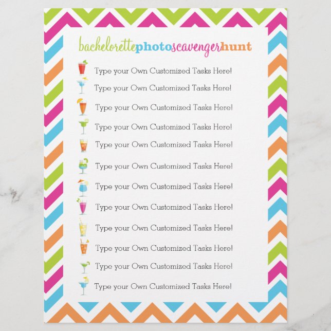Fiesta Bachelorette Photo Scavenger Hunt Game (Framsida)