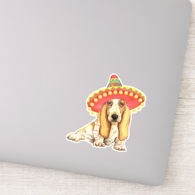 Fiesta Basset Hound Vinyl Sticker Klistermärken (Detalj)
