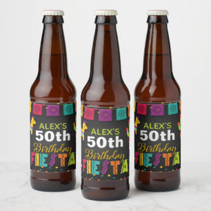 Fiesta Beer-etikett - Anpassa Namn/år Ölflaska Etikett