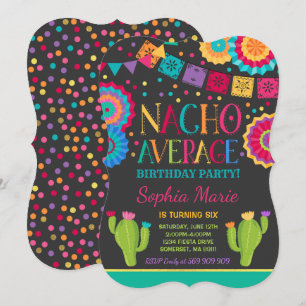 Fiesta Birthday bjudande Nacho Average Party Inbjudningar