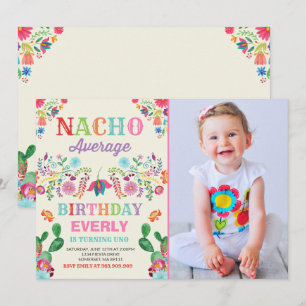 Fiesta Birthday bjudande Nacho Average Party Inbjudningar