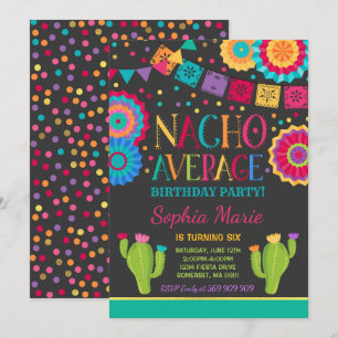 Fiesta Birthday bjudande Nacho Average Party Inbjudningar