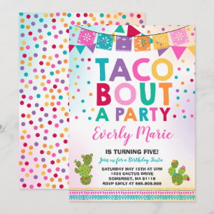 Fiesta Birthday bjudande Taco Bout A Party Inbjudningar