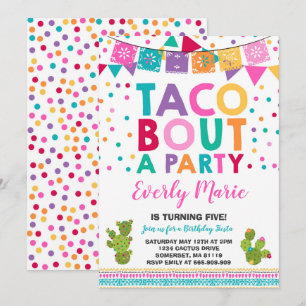 Fiesta Birthday bjudande Taco Bout A Party Inbjudningar