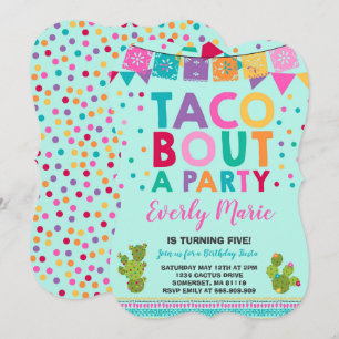 Fiesta Birthday bjudande Taco Bout A Party Inbjudningar
